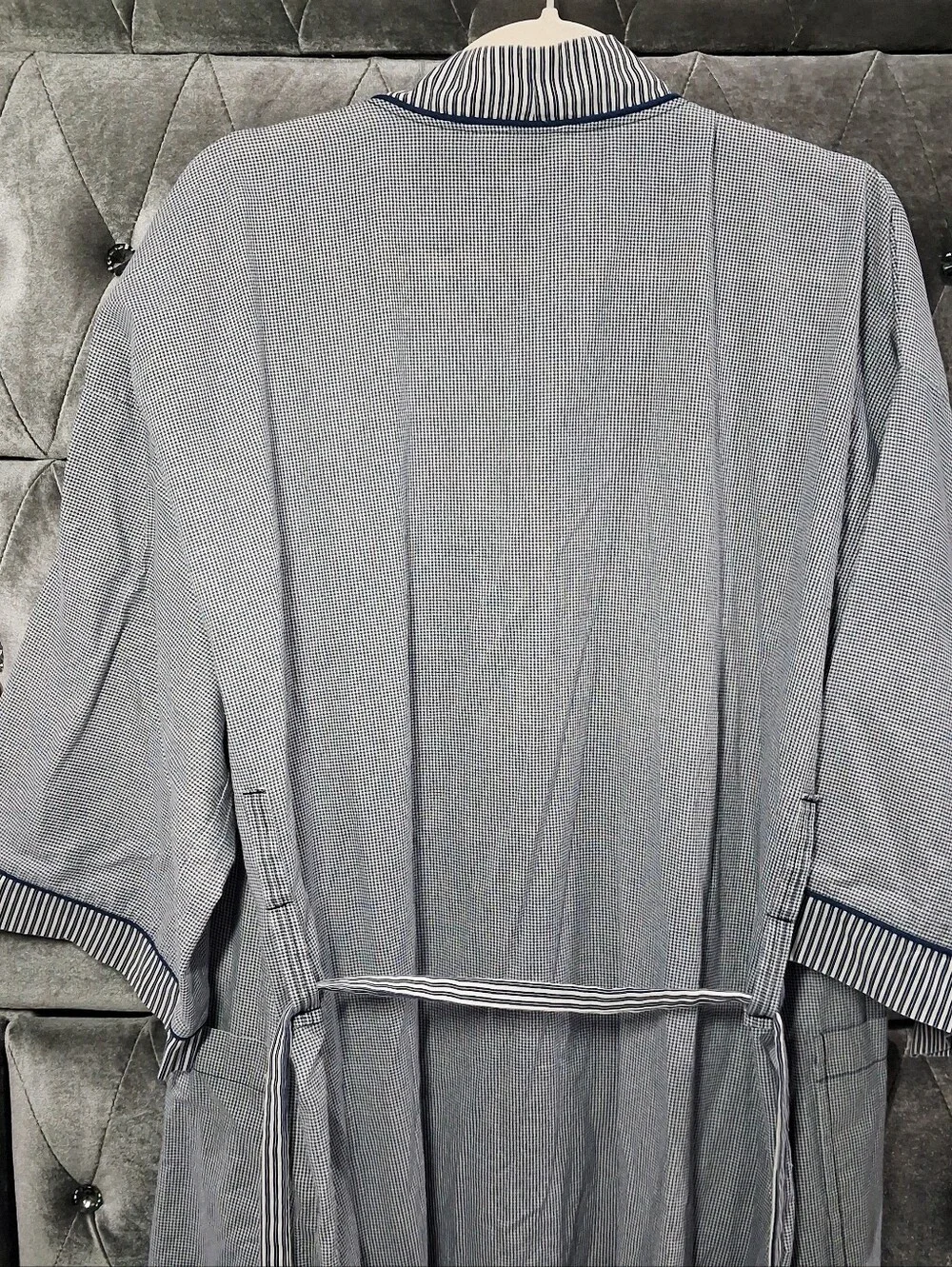 Vintage Christian Dior Monsieur Cotton Robe White Blue Stripe Unisex OS